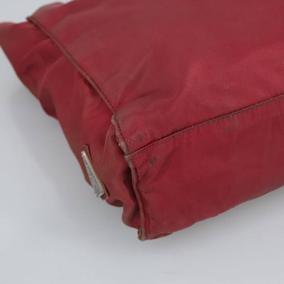 PRADA Hand Bag Nylon Red Silver Auth 97439 - Picture 14 of 16